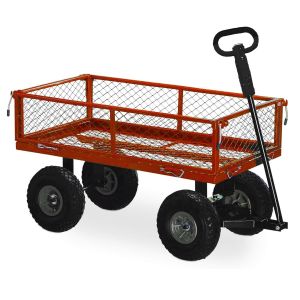 CHECARZHN--NO1-Chariot À Main Avec Bords Latéraux Rabattables, Charge . 300 Kg, Porte-Bagages, Porte Tout Chariot De Jardin - Neuf