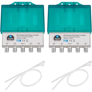 DiseqC Commutateur avec boîtier de protection contre les intempéries Full HDTV 3D 4K UHD - Neuf