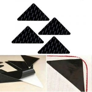 8pcs tapis antidérapant autocollant tapis tapis pinces à tapis triangle tapis autocollant réutilisable en silicone lavables poignées pour les coins de salle de bain coussinets - Neuf