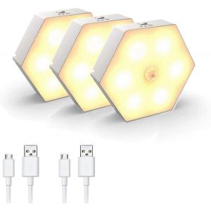 Veilleuse Avec Détecteur De Mouvement,Avec Veilleuse Led Marche/Arrêt,Lampe De Chambre / Armoire,Veilleuse Led,Lampe Led Sans Fil. - Neuf