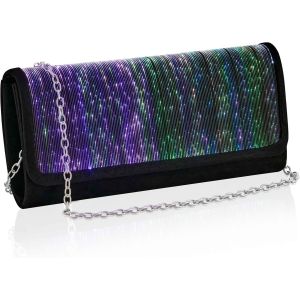 RFCBC-Pochettes et Clutches Femme, Petit Sac a Main femme avec Chaîne Détachable, Pochettes de LED avec 11 Couleurs Sac de Soirée pour les Réunions, les Fêtes, les Cocktails (21 x 5 x 10cm) - Neuf