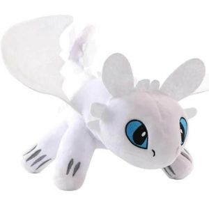 Dragon Accessoire de Voiture - sans Dents Jouet en Peluche avec des Meubles d'Ailes, De 10,6 Pouces Blanc, Animal en Peluche, Double Mauvais Esprit Poup&eacute;e avec Ventouse - Neuf