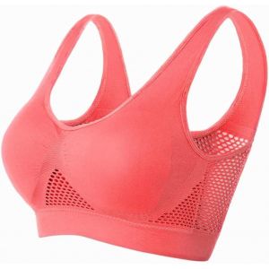 Padded Bras For Women Moderate Impact Plus Size Generous Chest Push-Up Seamless Breathable Yoga Running Crop Top.[F465] - Neuf