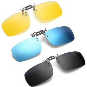 Nouveau Produit,Paquet De 3,Clip Sur Lentille Polaris&eacute;e Rabattable Pour Lunettes De Soleil De Protection Uv - Neuf