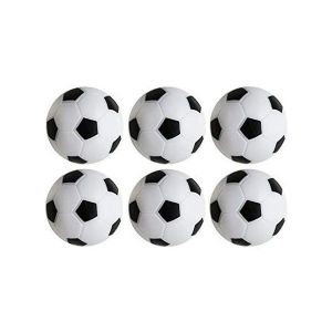 Lot de 6 balles de baby-foot de rechange noires et blanches de qualit&eacute; sup&eacute;rieure - Taille r&eacute;glementaire pour tournois et utilisations cr&eacute;atives - Neuf
