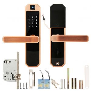 Clavier tactile intelligent, carte, mot de passe, empreinte digitale, deverrouillage de porte avec cle mecanique - Neuf