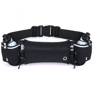 1 sac multifonctionnel noir pour bouteille d'eau, sac banane pour téléphone portable, pour sports de plein air - Neuf