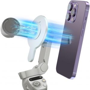 Magnetic Stabilizer For Dji, Magsafe Iphone Holder, Gimbal Accessory For Dji Mobile Om 7p/7/6/5/4/4 Se, Silver Metallic - Neuf