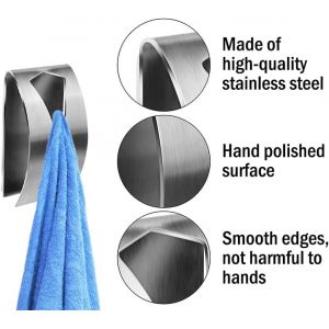 Lot De 8 Pinces &Agrave; Serviettes Autocollantes En Acier Inoxydable Pour Cuisine,Salle De Bain,Bureau (Argent&eacute;) - Neuf