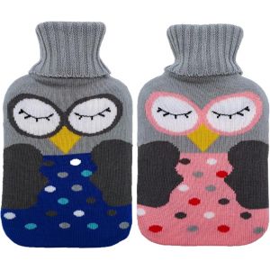 Jgd-2 Pi&egrave;ces Bouillotte Avec Couvercle, 1 L Bouillotte Avec Housse Tricot&eacute;e Amovible Sacs D'eau De Th&eacute;rapie Chaude Et Froide Pour Taille, Dos, Blessures Sportives - Neuf