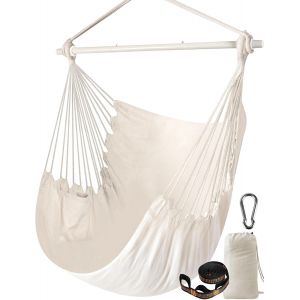 Ulteronixshop-Si&egrave;ges Suspendus Chaise Hamac Solide En M&eacute;tal Pliable Barre D'&eacute;cartement Portable Chaise Suspendue Max 500 Lbssi&egrave;ge Confortable Patio Pelouse Coton M&eacute;lang&eacute; Pour Confort Sup&eacute;rieur Durabilit&eacute; - Neuf