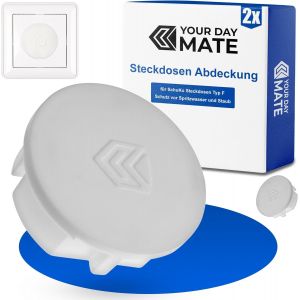 Cache-Prise,2 pièces,en Blanc,Protection de Prise Contre la poussière,Les éclaboussures,pour Prise SchuKo Type F,Couvercle pour Bloc multiprise,Prise Multiple,Enrouleur de câble,Cuisine - Neuf