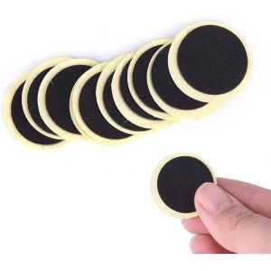 Letnerny-Lot De 24 Patchs Noirs Pour R&eacute;paration De Pneu De V&eacute;lo, Sans Colle, Rustines Rondes Pour Chambre &Agrave; Air De V&eacute;lo, Kit De R&eacute;paration De Pneus De V&eacute;lo De Route Et Vtt - Neuf