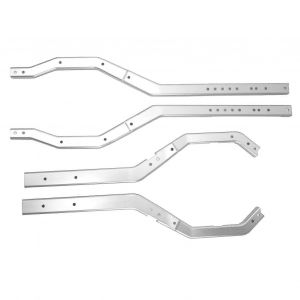 Rails de ch&acirc;ssis RC 2025 en alliage d'aluminium professionnel, poutre m&eacute;tallique l&eacute;g&egrave;re pour voiture RC SCX6 1/6, argent - Neuf