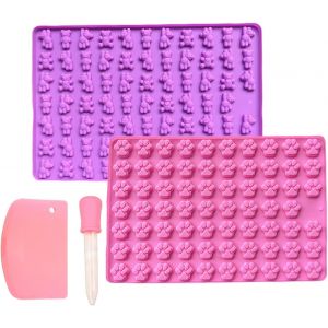 Ayuhr-Lot De 2 Tapis De Cuisson Pour Friandises Pour Chien - En Silicone - Avec Grattoir - Pipette Goutte À Goutte - Moule À Friandises Pour Chien - Moule En Silicone Pour Friandises Pour Chien Diy - Neuf