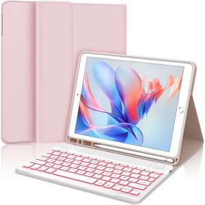 Clavier pour iPad 9 ème - Coque Clavier pour iPad 10,2 Pouces (9ème 2021 / 8ème 2020 / 7ème 2019), Rétroéclairage 7 Couleurs, AZERTY, - Neuf