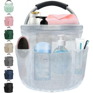 SJZG-17L Panier Pique Nique Avec Poign&eacute;e Et 6 Poches, Sac De Plage Portable En R&eacute;sine Pvc, Panier &Agrave; Provisions Pliable, Panier De Rangement Durable Pour La Plage, Le Camping, Transparent - Neuf