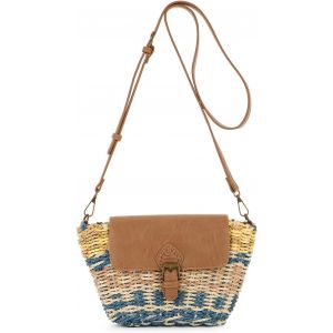 TZF-Sac bandoulière Paille Femme Fille Boho été Joli Petit Sac en Rotin Tissé avec Sangle Réglable pour Plage Vacances(Multicolore) - Neuf