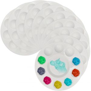 10 Pi&iquest;&iquest;Ces Palette Peinture, Palette Ronde En Plastique Blanc, Palette De M&iquest;&iquest;Lange En Plastique Blanc, Palette De Peinture D'art, Peinture Acrylique Et L'aquarelle - Neuf