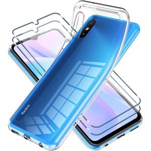 Kal-Coque Pour Xiaomi Redmi 9a/Redmi 9at, Avec 2 Pièces Protection Écran En Verre Trempé, Transparente Souple Tpu Silicone Housse De Protection Antichoc - Pour Redmi 9a / Redmi 9at 6.53 Pouces - Neuf