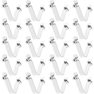 Letnerny-20pcs Pinces À Ressort Pour Pagaie De Kayak 6mm Pince À Ressort À Bouton Poussoir Pour Poteau De Tente De Pagaie Kayak En Acier Au Manganèse, Argent - Neuf