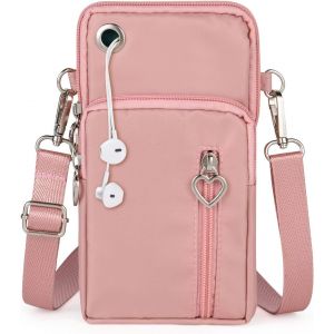 RFCBC-Petit Sacoche Telephone Portable Femmes, Sac Téléphone Portable Femme avec Bandoulière Réglable, Oxford Tissu Crossbody Pochette Sacoche Running Armbag pour Téléphone 7''(avec Prise casque) - Neuf