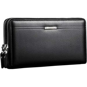 Cauc-Vintage Cuir Sac &Agrave; Main Portefeuille D'embrayage Pour Hommes Phone Titulaire Sac De Poignet Wristlet Poche &Agrave; Monnaie Business Noir - Neuf