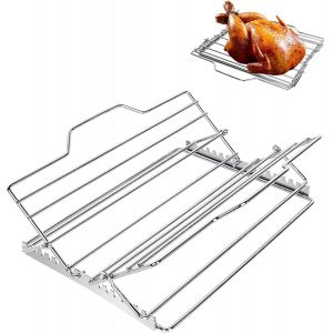 Ulteronixshop-Multi-Purpose Kit De R&ocirc;tissage R&eacute;glable Pour Dinde &iquest; Avec Grille Pliable En Forme De V Pour La Pr&eacute;paration De Dinde Et Poulet Entier - Neuf