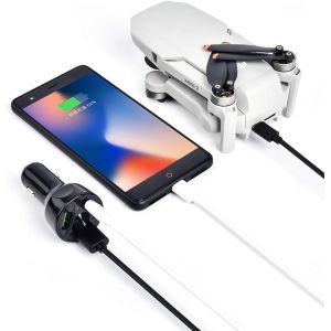 MEVRONISSHOP-Chargeur de voiture 3 en 1 USB 28 W QC3.0 chargeur rapide compatible avec drone DJI Mavic Mini 2 - Neuf