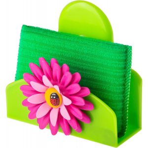 Checarzhn--No1-Flower Power Porte-¿¿Ponge, Mat¿¿Riau Caoutchouc, Pvc Friendly,Abs & ¿¿Ponge 80% Pet + 20% Polyester, Blanc - Neuf