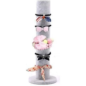 Trahoo-Support À Bijoux Vertical Porte, Porte Bracelet Velours, Presentoir Chouchou,Présentoir Porte Bijoux Et Colliers, Pour Serre-Tête, Bracelet, Bijoux(Gris) - Neuf