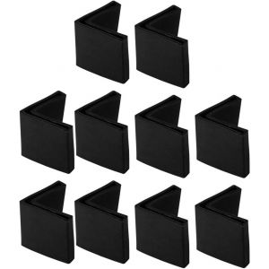 10pcs Casquette Pieds Chaise Angle Fer Forme L Patin Meuble Table Embout Capouchon Corni&egrave;re Protection Noir 30 X 30mm - Neuf