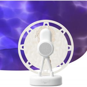 Enceinte Bluetooth A Grande Roue, Haut-Parleur Lampe De Chevet Wave Portable Avec Machine À Bruit Blanc, Rgb Dimmable Veilleuse D'Ambiance, Son Stéréo, Aux, Tf Carte, Cadeau Pour Garçon Fille - Neuf
