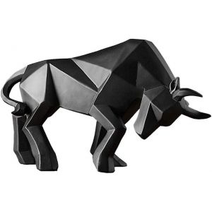 Statue de taureau en r&eacute;sine, sculpture abstraite de b?uf, d&eacute;coration de bureau, caf&eacute;, maison, h&ocirc;tel - Neuf