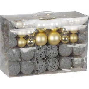 100PCS Boules de No&euml;l,Boules de No&euml;l Ornements de No&euml;l, D&eacute;corations de l'Arbre de la Pendaison de D&eacute;coration, Incassable Pendentif Boules pour les Vacances(or) - Neuf