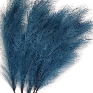 Lot de 5 bouquets d'herbe de pampa artificielle de 50 cm, pour vase, décoration de maison, fête de mariage, nouvel an, simulation de roseau (bleu) - Neuf