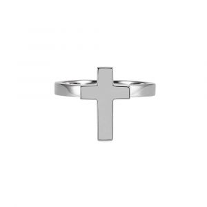Bague Argent Rhodié Croix Marie - Neuf