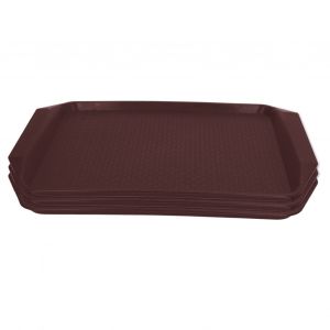 Hjlian Lot De 3 Plateaux Alimentaires Rectangulaires Colores En Plastique Epais, Resistants A La Chaleur, Empilables, Pour Cafeteria, Hotel - Neuf