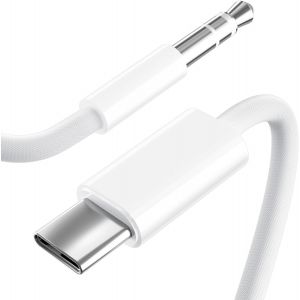 BHHBB-Câble Aux Jack USB C Auto, USB C vers Auxiliaire Prise Jack 3,5mm, Compatible avec Phone 15 Pro Max/15 Plus, Galaxy S22/S21/S20/Note20, P40/P30/P20, Mate 20/30/40,Maison/Voiture stéréo-1M - Neuf
