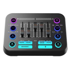 Mixeur audio Bluetooth 48 V X1PRO avec microphone M8 et changeur de voix - Neuf
