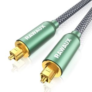 C&acirc;ble Optique Audio 2M, C&acirc;ble Audio Num&eacute;rique M&acirc;le A M&acirc;le Plaqu&eacute; Or 24K Cable Fibre Optic Toslink/Spdif Pour Barre De Son, Tv, Home Cin&eacute;ma, Amplificateur - Neuf