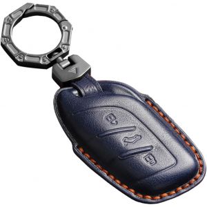 &Eacute;tui de Protection pour cl&eacute; de Voiture-en Cuir de Vachette-Compatible avec MG EV EHS EHS EZS EV GT HS ZS ZX MG4 MG5 MG6-pour Roewe RX3 RX5 RX8 ERX5 I6 I5-Bleu - Neuf