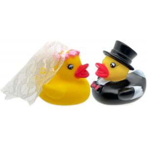 KALANKA-Lot de 2 canards de bain couineurs - Jouet pour couple de mariés - Neuf
