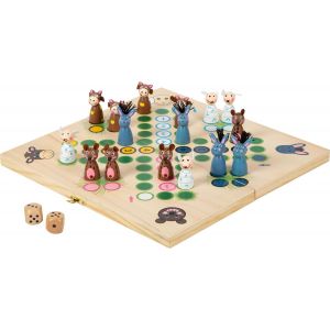 6257 Ludo &laquo;Animaux De La Ferme&raquo; En Bois, Jeu De Soci&eacute;t&eacute; Ludo Avec Des Animaux Comme Figurines, &Agrave; Partir De 3 Ans[Z1948] - Neuf