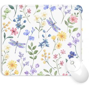 JGD-Tapis de Souris Support de Repose-Poignet, Tapis Souris Ergonomique en Gel, Tapis de Souris Frais pour Gamer, Repose Poignet Souris avec Base en PU antid&eacute;rapant (10-Prairie de libellules) - Neuf