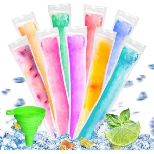 Eryi-Sacs Popsicle,200 Pcs Sachet Glace À L'eau,Moule Sacs Popsicle,Pochettes Popsicle Moule,Sacs De Sucettes Glacées,Popsicle Pochettes,Moule À La Glace Pop Ensemble,Pour Yaourt,Jus Et Smoothies - Neuf