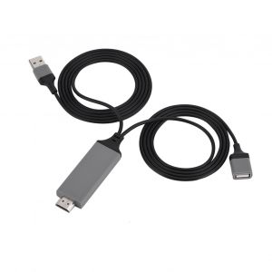 Cable telephone vers HDMI 3 couleurs pour interface iOS, adaptateur aV numerique 1080P Plug Play pour iOS et android, noir - Neuf
