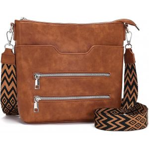 TZF-sac a main femme bandouliere Beige sac femme bandouli&egrave;re cuir v&eacute;g&eacute;tal avec sangle large r&eacute;glable et amovible - Neuf