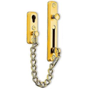 Cha&icirc;ne de porte de s&eacute;curit&eacute; en acier inoxydable, verrou de s&eacute;curit&eacute; &agrave; p&ecirc;ne coulissant dor&eacute;, verrou de s&eacute;curit&eacute; pour porte priv&eacute;e avec 4 vis - Neuf