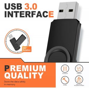 CMJAAGUR-Cle Usb 64Go Lot De 10 Usb 3.0 Cl&eacute; Usb Flash Drive Rotative Clef Usb Couleur Mixte M&eacute;moire Stick M&eacute;tal Flash Drive Avec Cordes[M1903] - Neuf